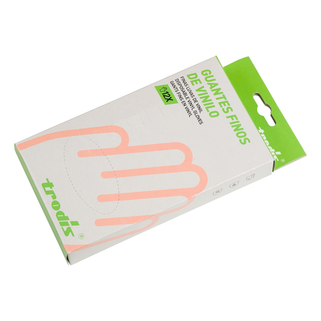 Estuche 12 guantes vinilo M