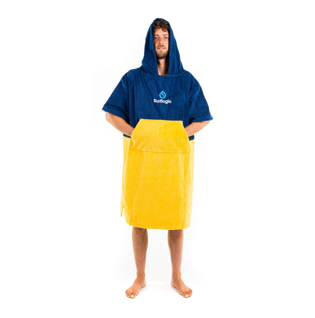 Poncho navy & yellow