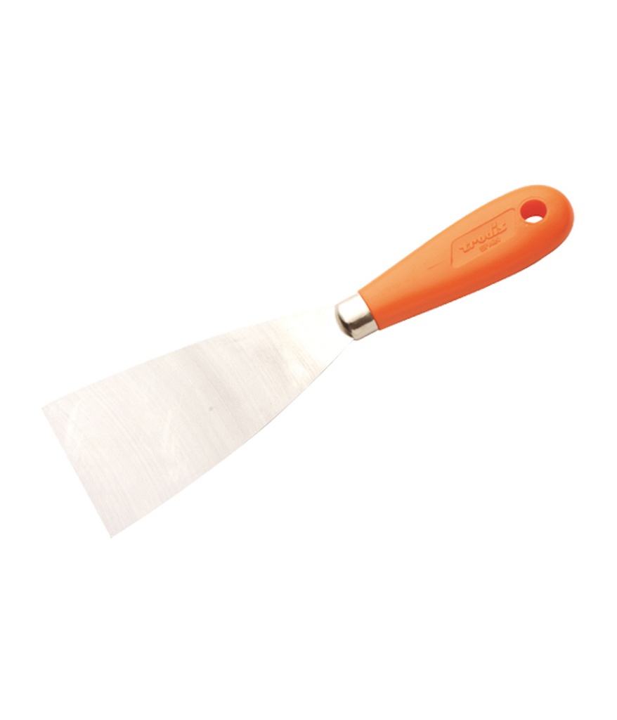 Espátula pintor inox. mango plástico naranja 90 mm