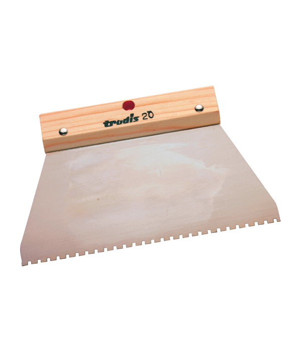 Espátula encolar dentado cuadrado mango madera 200 mm