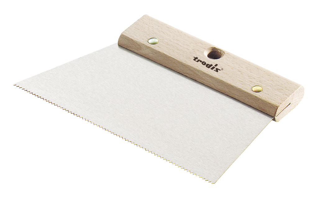 Espátula encolar dentado triangular fino mango madera 300 mm