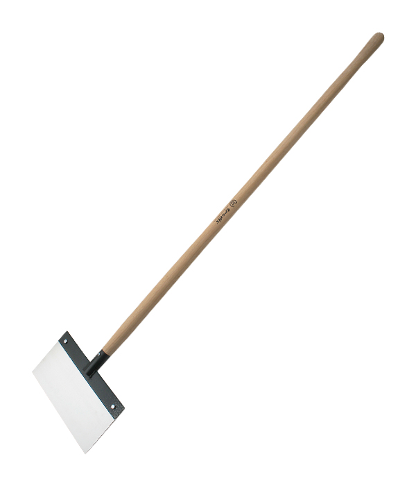 Rascador de suelo inox. mango madera 1,5 m hoja 300x150 mm