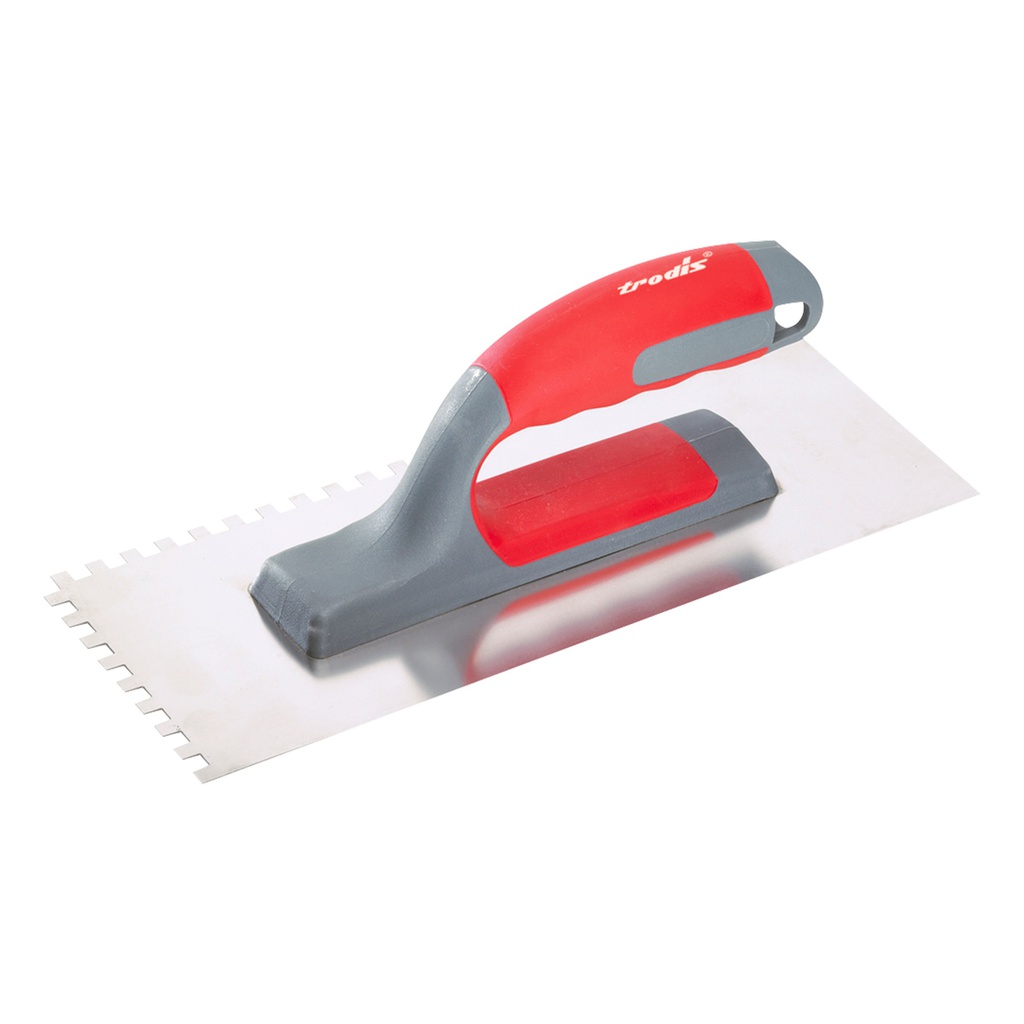 Llana inox. dentado cuadrado 6x6 mango bimaterial 280x110 mm